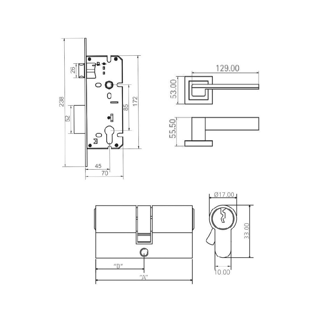 Buy VALENCIA - Lock Handle Cylinder (COMBISET) - V-149 Online | Construction Finishes | Qetaat.com