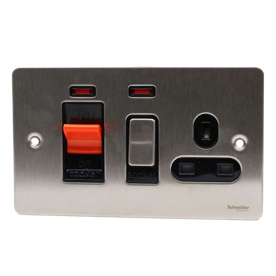 Ultimate Cooker Control Unit With 13A Socket Stainless Steel Black Interior