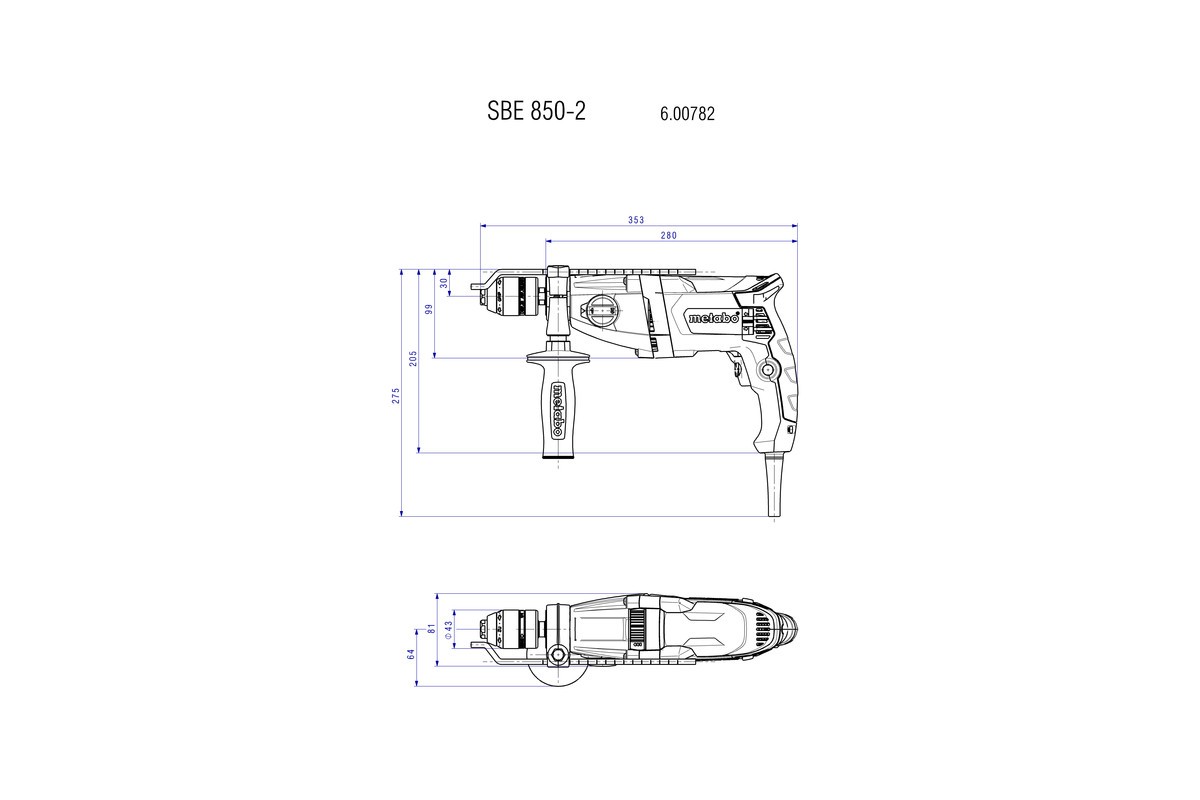 Buy METABO -SBE 850-2 (600782310) IMPACT DRILL Online | Power Tools | Qetaat.com