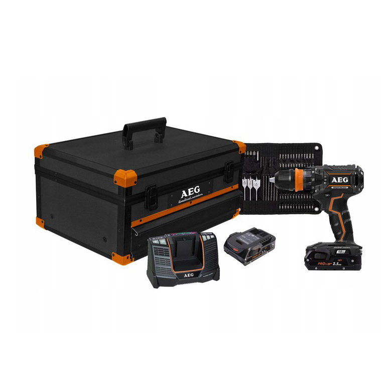 AEG 18V Brushless Percussion Drill Kit With Bit Set - BSB 18 CBL - LI-252X2.5AH