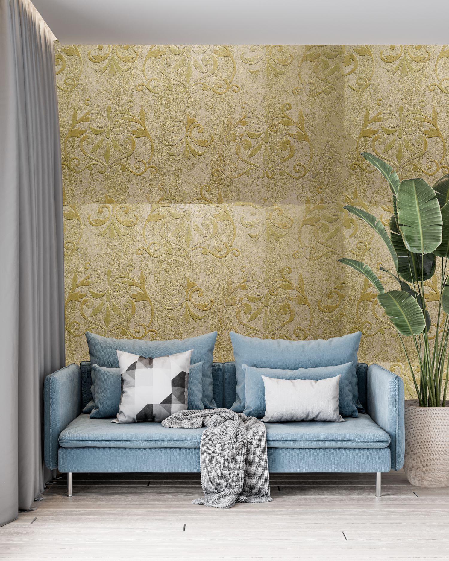 Buy PATTERN WALLPAPER - 53CM*10.05M - 5.32SQM - WITH FIXING Online | Construction Finishes | Qetaat.com