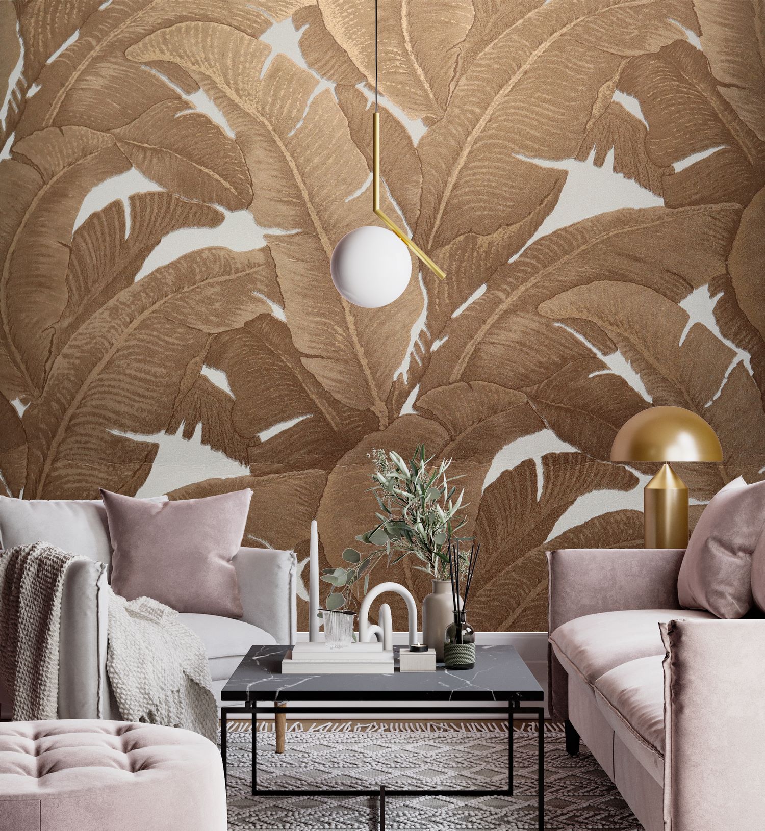 Buy LEAVES WALLPAPER - 53CM*10.05M - 5.32SQM - 21"X11YDS - WITH FIXING Online | Construction Finishes | Qetaat.com