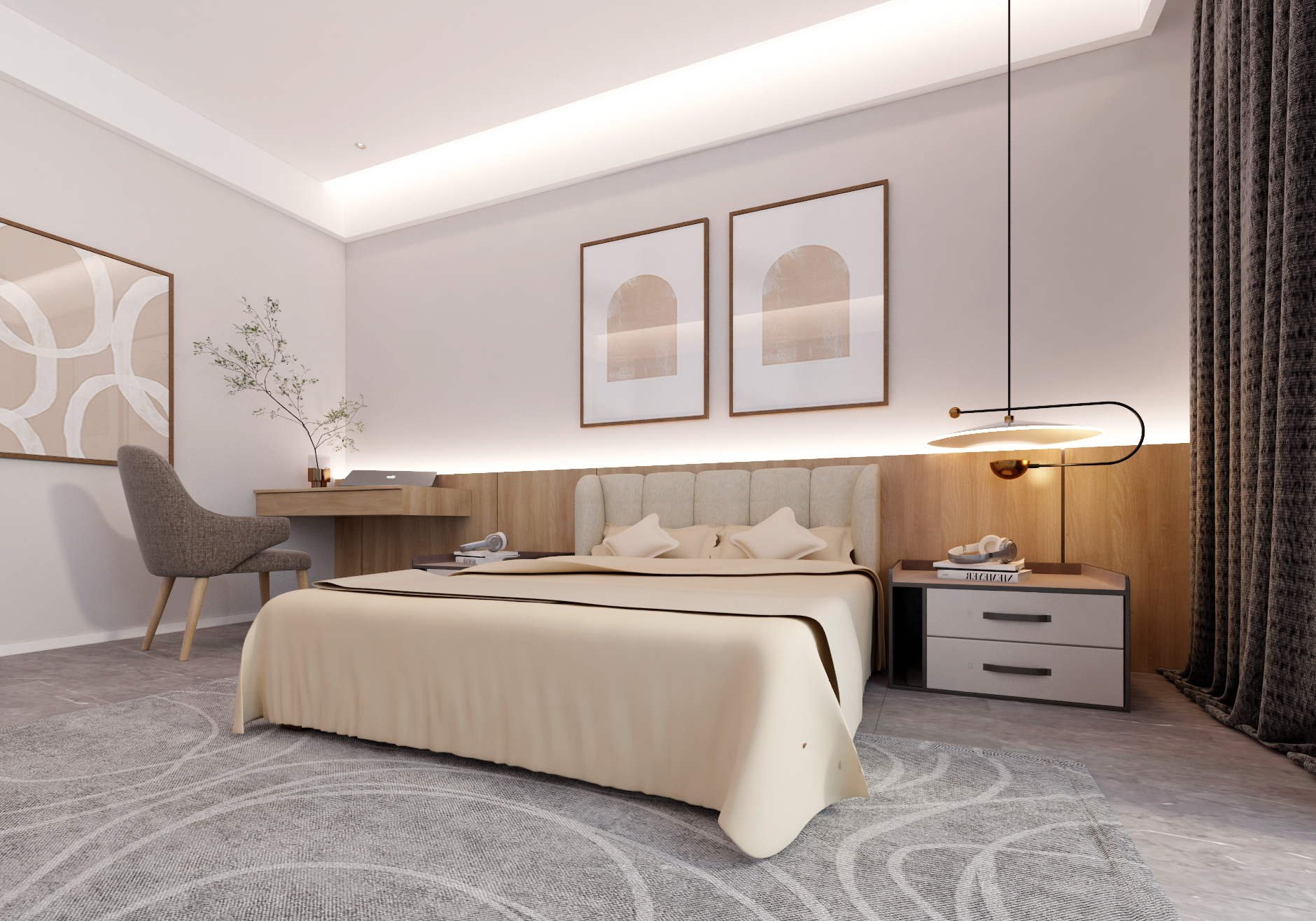 Detta - Bed - Beige