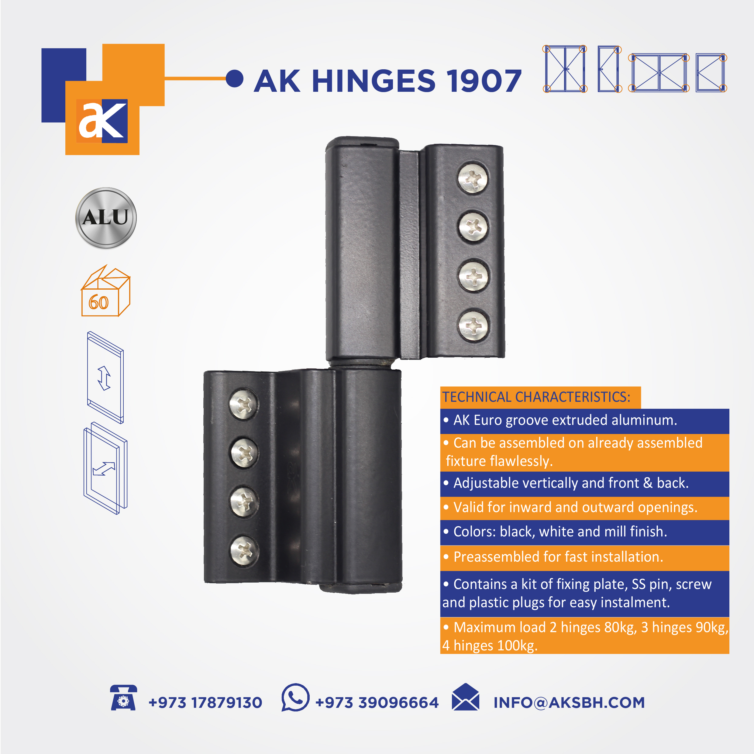 hinges euro groove AK