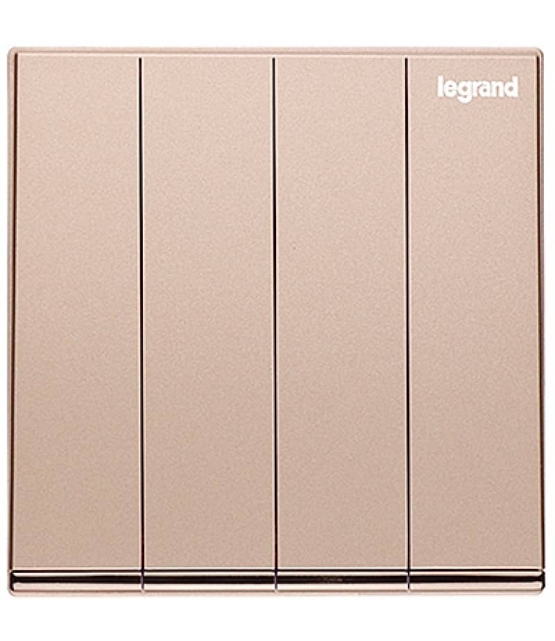 Legrand Rose Gold 4 Gang 1 Way Galion