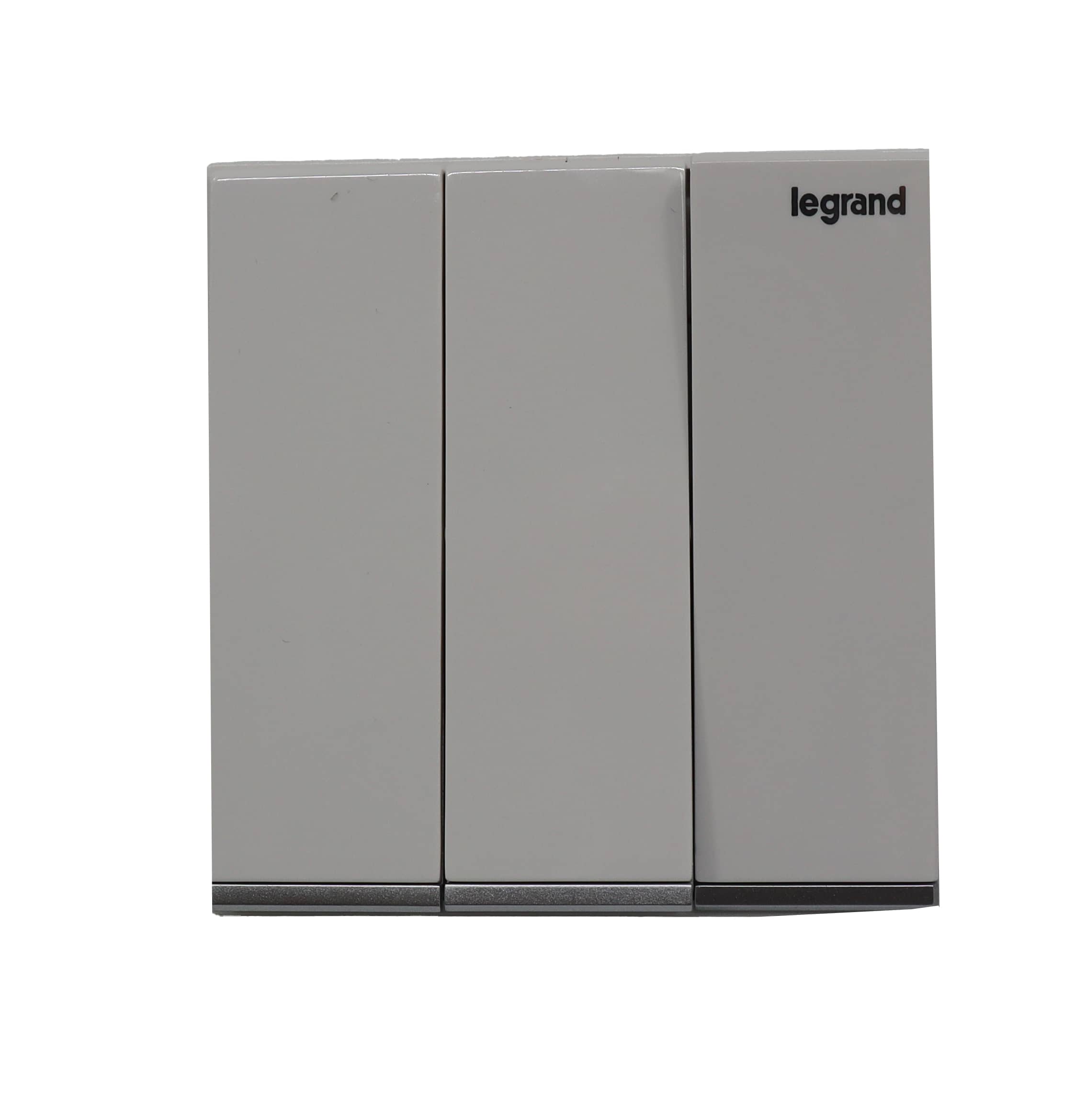 Legrand Matt Black 3 Gang 1 Way Galion