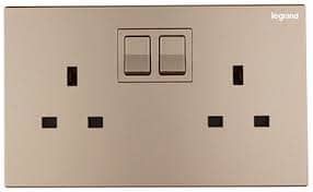 Legrand Rose Gold Double Socket - 13A