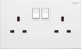 Legrand White Double Socket Galion - 13A