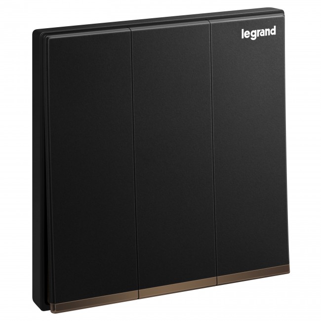 Buy Legrand Matt Black 3 Gang 1 Way Galion Online | Construction Finishes | Qetaat.com