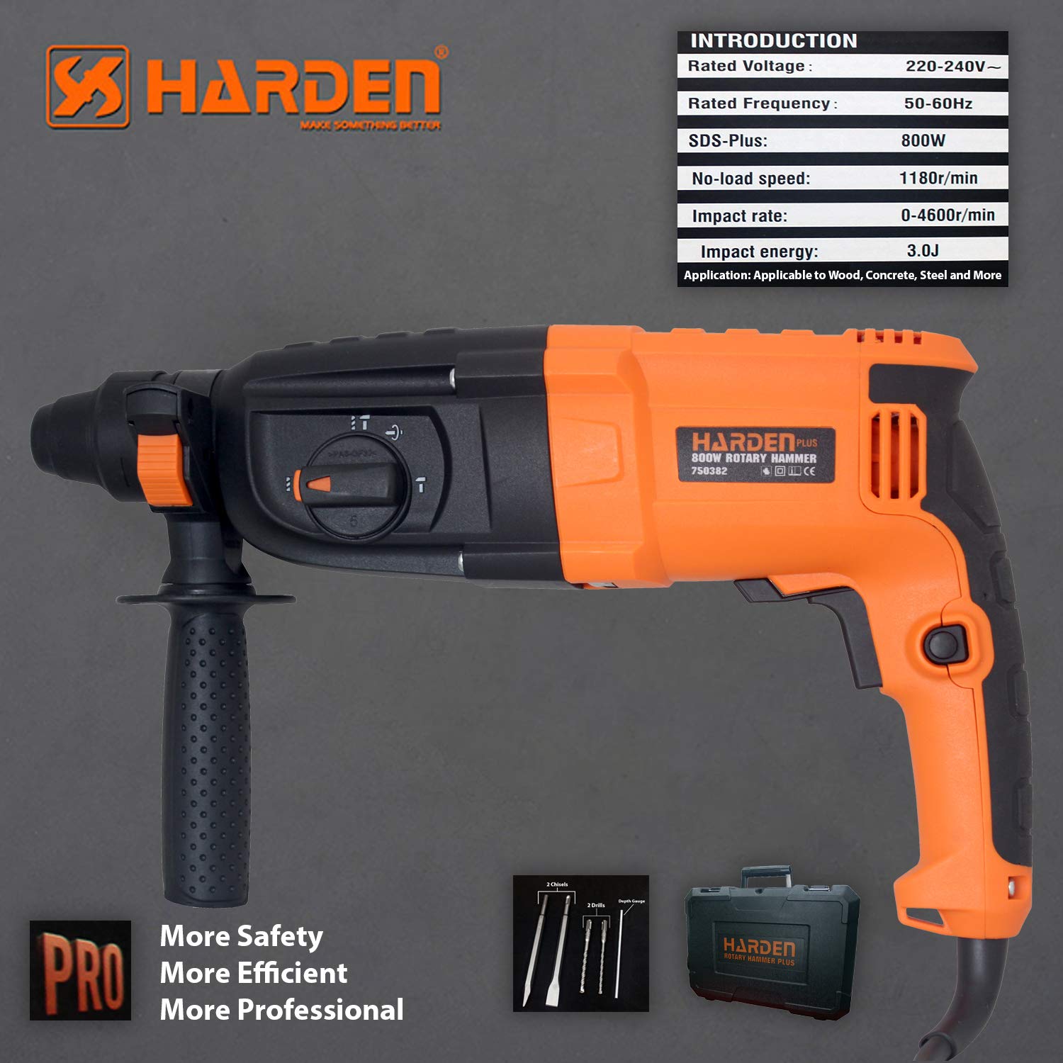 Buy Harden Rotary Hammer Drill 800W 750382 Online on Qetaat.com