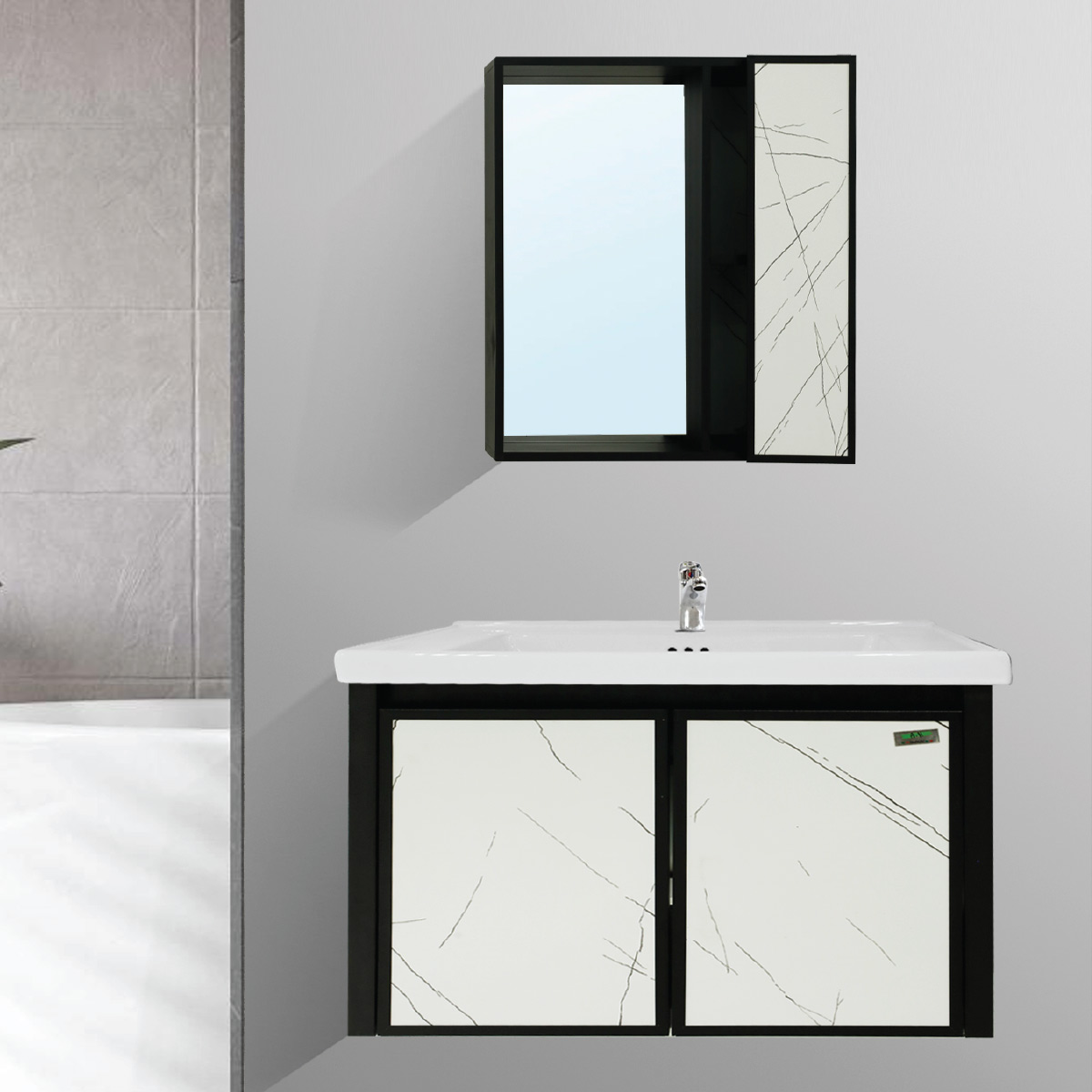 BATHROOM CABINET W/MIRROR 2BOX 60X44cm