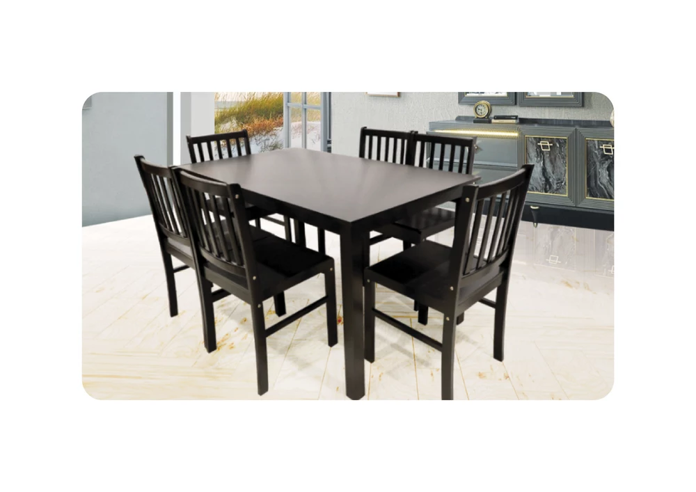 Buy Dining Table Wood 1+6(2Box) Online from Qetaat Platform