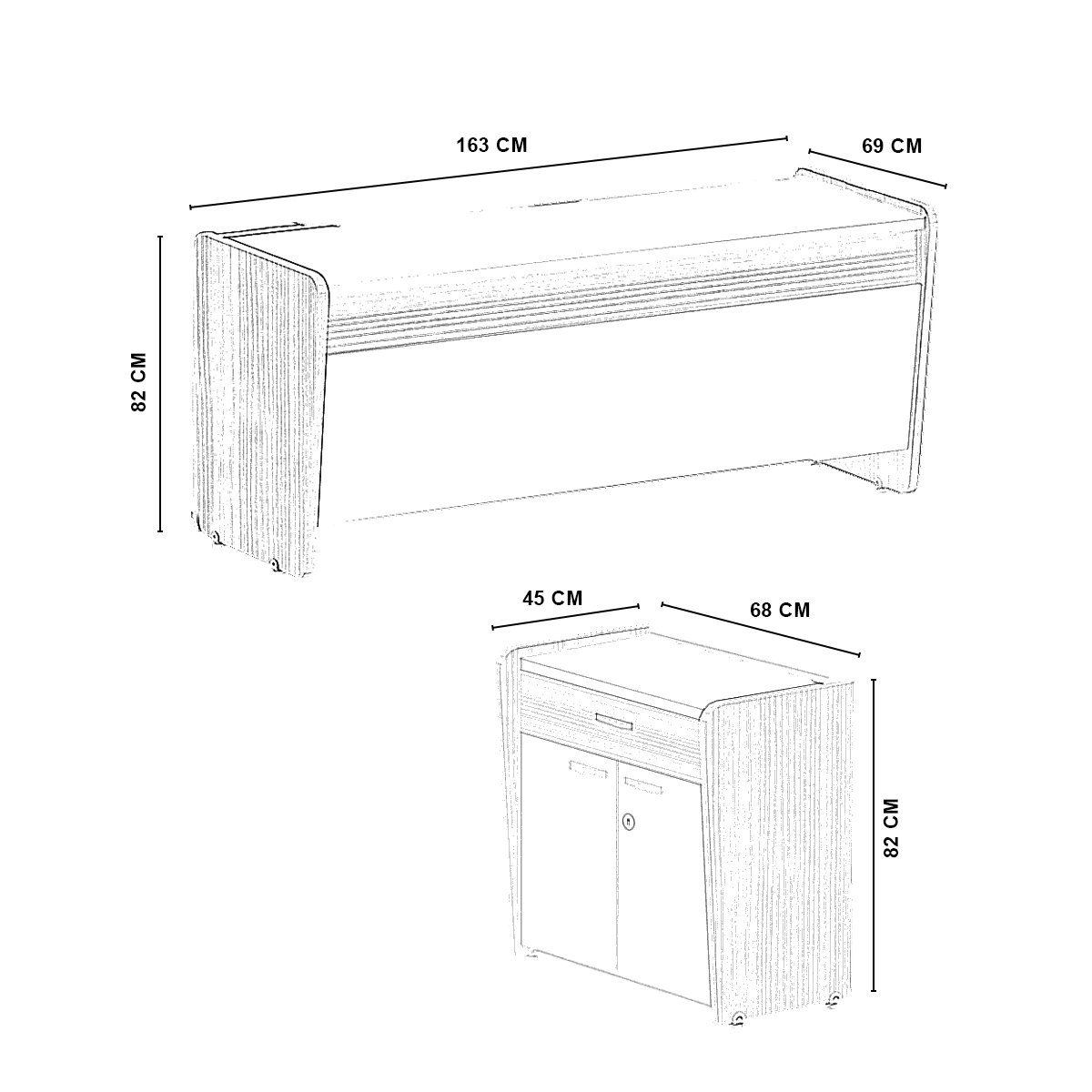 OFFICE TABLE-160 CM-2BOX