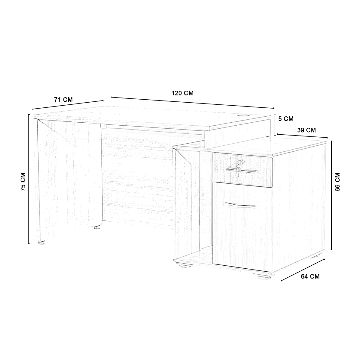 OFFICE TABLE-150 CM-2BOX