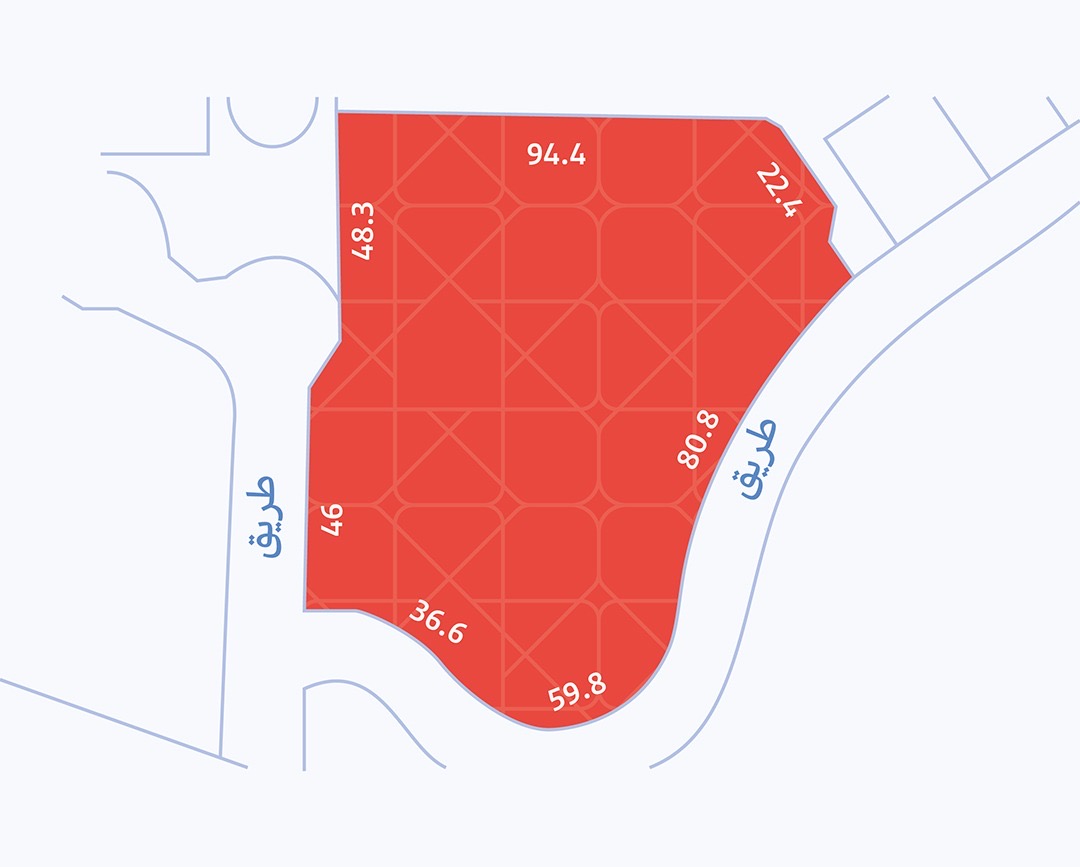 Land for sale in Hamala, an elegant location, two corner streets